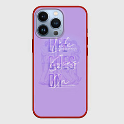Чехол для iPhone 13 Pro BTS live goes on, цвет: 3D-красный