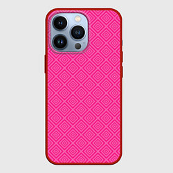 Чехол iPhone 13 Pro Розовый орнамент из квадратиков