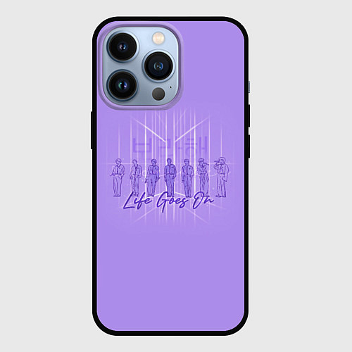 Чехол iPhone 13 Pro BTS live goes on purple / 3D-Черный – фото 1