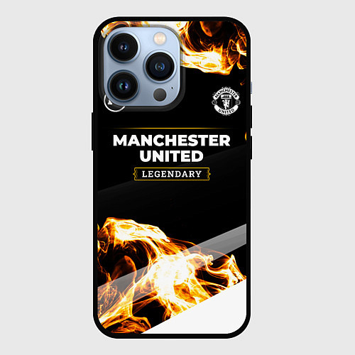 Чехол iPhone 13 Pro Manchester United legendary sport fire / 3D-Черный – фото 1