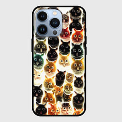 Чехол для iPhone 13 Pro Паттерн-котики, цвет: 3D-черный
