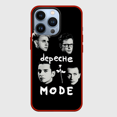 Чехол iPhone 13 Pro Depeche Mode portrait / 3D-Красный – фото 1