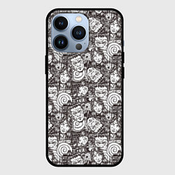 Чехол для iPhone 13 Pro Мужчина и женщина Франкенштейн, цвет: 3D-черный