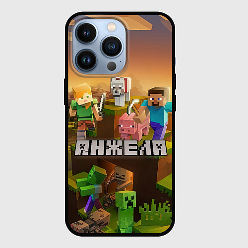 Чехол iPhone 13 Pro Анжела Minecraft / 3D-Черный – фото 1