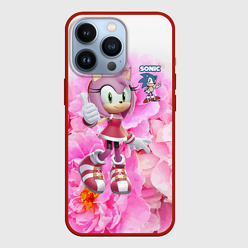 Чехол iPhone 13 Pro Sonic - Amy Rose - Video game / 3D-Красный – фото 1