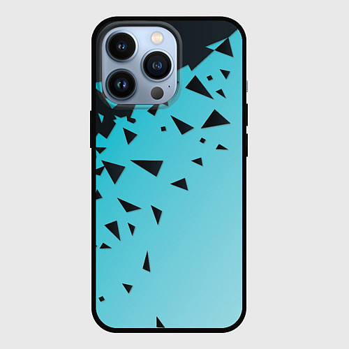 Чехол iPhone 13 Pro Осколки Абстракции / 3D-Черный – фото 1