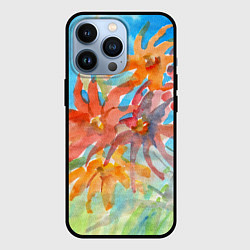 Чехол для iPhone 13 Pro Осенние цветы акварель, цвет: 3D-черный
