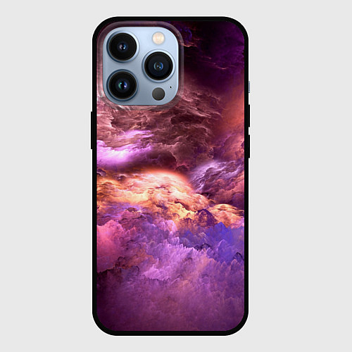 Чехол iPhone 13 Pro Необычное фиолетовое облако / 3D-Черный – фото 1