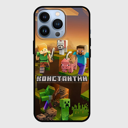 Чехол iPhone 13 Pro Константин Minecraft / 3D-Черный – фото 1