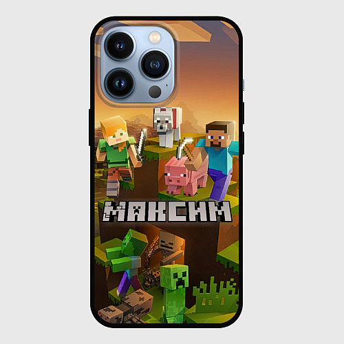 Чехол iPhone 13 Pro Максим Minecraft / 3D-Черный – фото 1