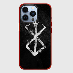 Чехол для iPhone 13 Pro Берсерк белый гранж, цвет: 3D-красный
