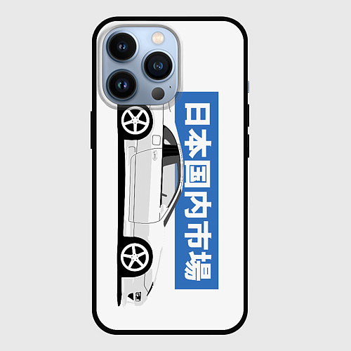 Чехол iPhone 13 Pro Nissan 300ZX Front View JDM Retro Style / 3D-Черный – фото 1