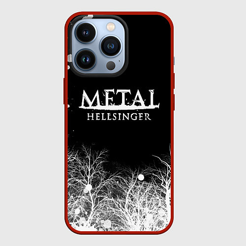 Чехол iPhone 13 Pro Метал хэллрайсингер арт / 3D-Красный – фото 1