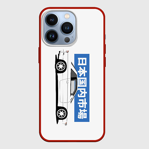 Чехол iPhone 13 Pro Японские авто Nissan Silvia s13 JDM / 3D-Красный – фото 1