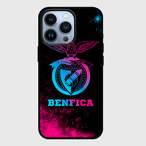 Чехол iPhone 13 Pro Benfica - neon gradient / 3D-Черный – фото 1