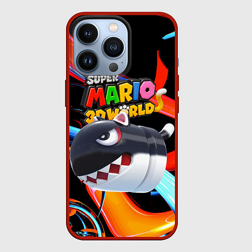 Чехол iPhone 13 Pro Cat Bullet Bill - Super mario 3D World - Nintendo / 3D-Красный – фото 1