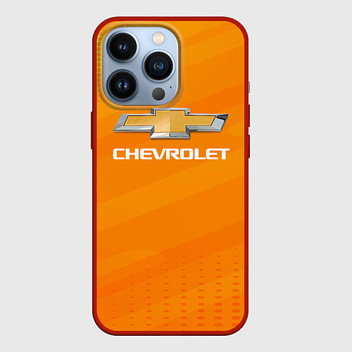Чехол iPhone 13 Pro Chevrolet абстракция / 3D-Красный – фото 1