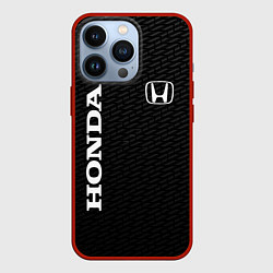 Чехол для iPhone 13 Pro Honda карбон, цвет: 3D-красный