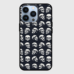 Чехол для iPhone 13 Pro Черепа и точки, цвет: 3D-черный