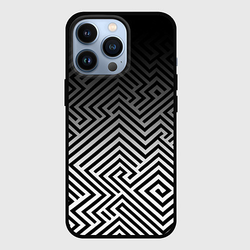 Чехол iPhone 13 Pro Геометрические узоры с градиентом / 3D-Черный – фото 1