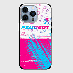 Чехол iPhone 13 Pro Peugeot neon gradient style: символ сверху