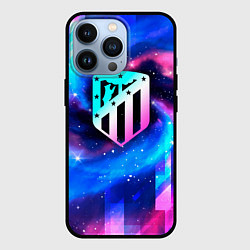 Чехол iPhone 13 Pro Atletico Madrid неоновый космос