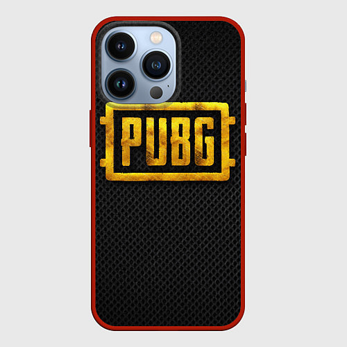 Чехол iPhone 13 Pro PUBG gold / 3D-Красный – фото 1