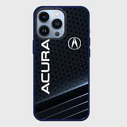 Чехол для iPhone 13 Pro Acura карбон, цвет: 3D-тёмно-синий