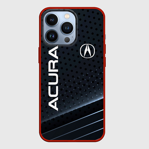 Чехол iPhone 13 Pro Acura карбон / 3D-Красный – фото 1