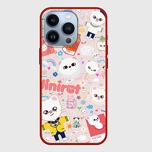 Чехол iPhone 13 Pro Skzoo Jinniret pattern cartoon avatar / 3D-Красный – фото 1