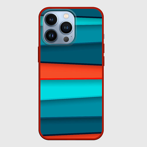 Чехол iPhone 13 Pro Геометрические непараллельные пластины / 3D-Красный – фото 1