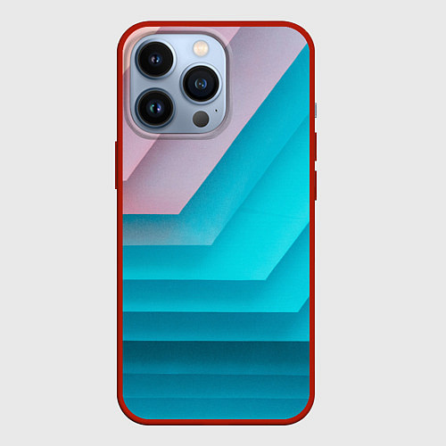 Чехол iPhone 13 Pro Геометрические переливающиеся углы / 3D-Красный – фото 1
