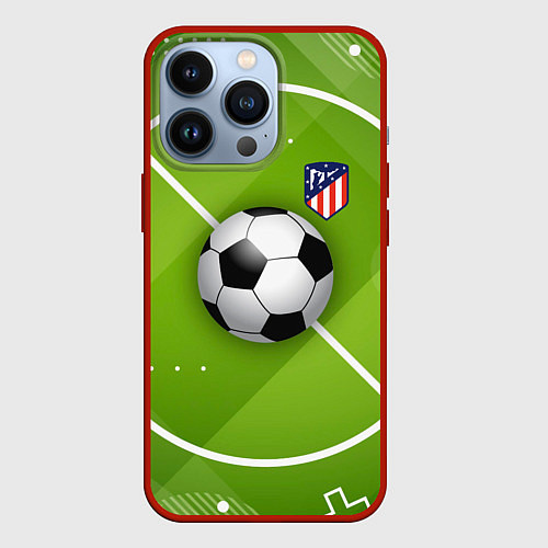 Чехол iPhone 13 Pro Atletico madrid Мяч / 3D-Красный – фото 1