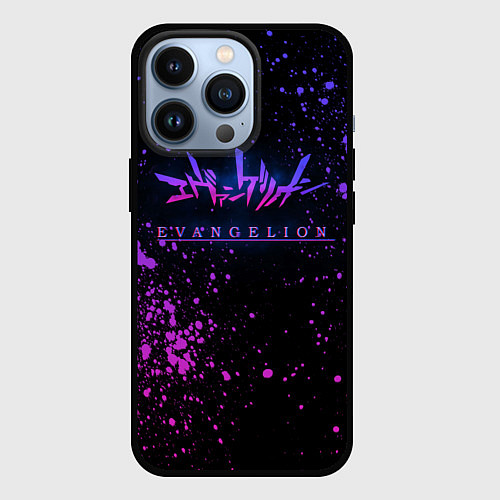 Чехол iPhone 13 Pro Evangelion neon logo / 3D-Черный – фото 1