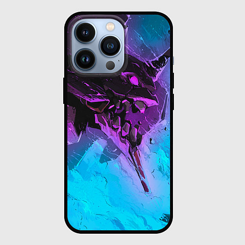 Чехол iPhone 13 Pro Neon Genesis Evangelion - Eva 01 / 3D-Черный – фото 1