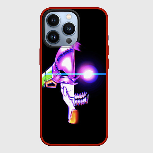 Чехол iPhone 13 Pro Evangelion neon / 3D-Красный – фото 1