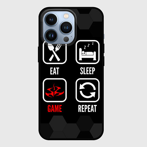 Чехол iPhone 13 Pro Eat, sleep, Hitman, repeat / 3D-Черный – фото 1