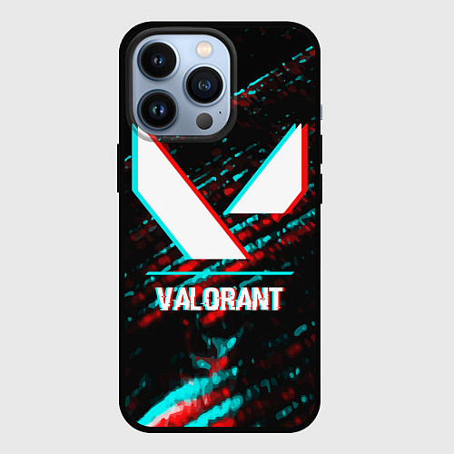 Чехол iPhone 13 Pro Valorant в стиле glitch и баги графики на темном ф / 3D-Черный – фото 1