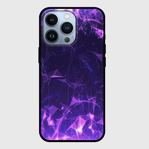 Чехол iPhone 13 Pro Розовый неон / 3D-Черный – фото 1