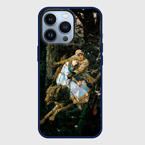 Чехол iPhone 13 Pro Васнецов Иван царевич на Сером Волке / 3D-Тёмно-синий – фото 1