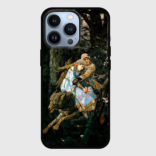 Чехол iPhone 13 Pro Васнецов Иван царевич на Сером Волке / 3D-Черный – фото 1