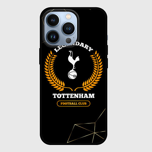 Чехол iPhone 13 Pro Лого Tottenham и надпись legendary football club н / 3D-Черный – фото 1