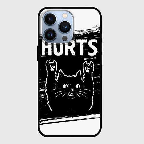 Чехол iPhone 13 Pro Группа Hurts и рок кот / 3D-Черный – фото 1