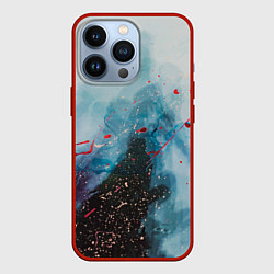 Чехол iPhone 13 Pro Голубой абстрактны туман и краски