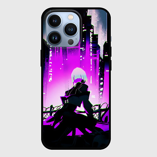 Чехол iPhone 13 Pro Люси из аниме Cyberpunk Edgerunners / 3D-Черный – фото 1