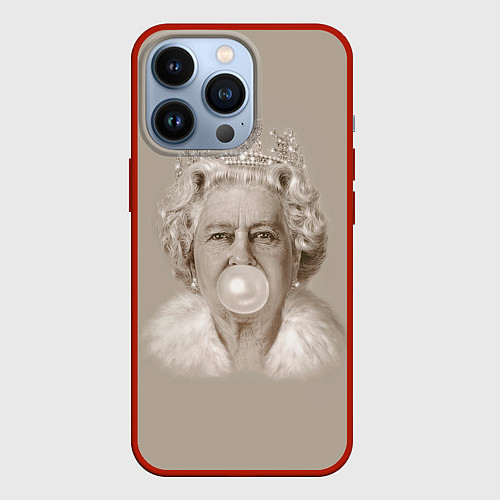 Чехол iPhone 13 Pro Королева Елизавета / 3D-Красный – фото 1