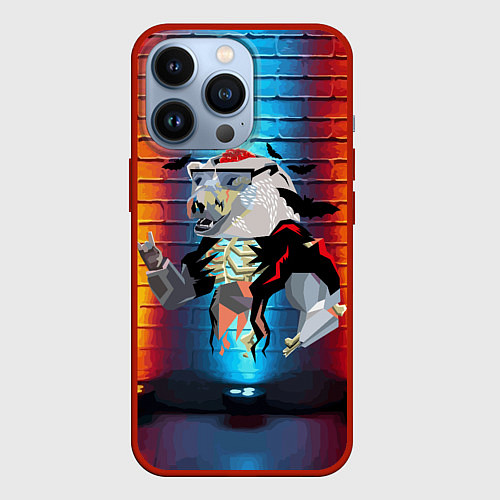 Чехол iPhone 13 Pro Мишка-зомби - Halloween / 3D-Красный – фото 1