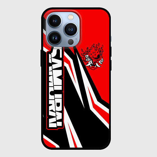 Чехол iPhone 13 Pro Samurai - Киберпанк 2077 - Красный спорт / 3D-Черный – фото 1