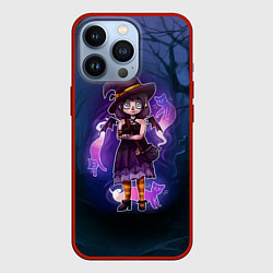 Чехол для iPhone 13 Pro Ведьма-малолетка с котами - Halloween, цвет: 3D-красный