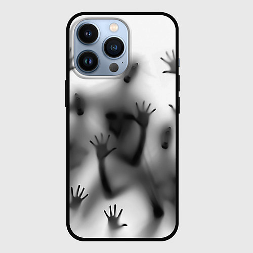 Чехол iPhone 13 Pro Bodies inside behind a white wall / 3D-Черный – фото 1